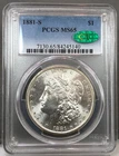 1881-S U.S. $1 Morgan Silver Dollar PCGS MS65 CAC