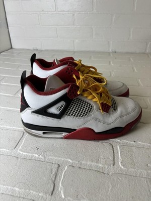 Nike Air Jordan 4 Retro Fire Red Shoes Mens Size 9 White Red  display picture 1
