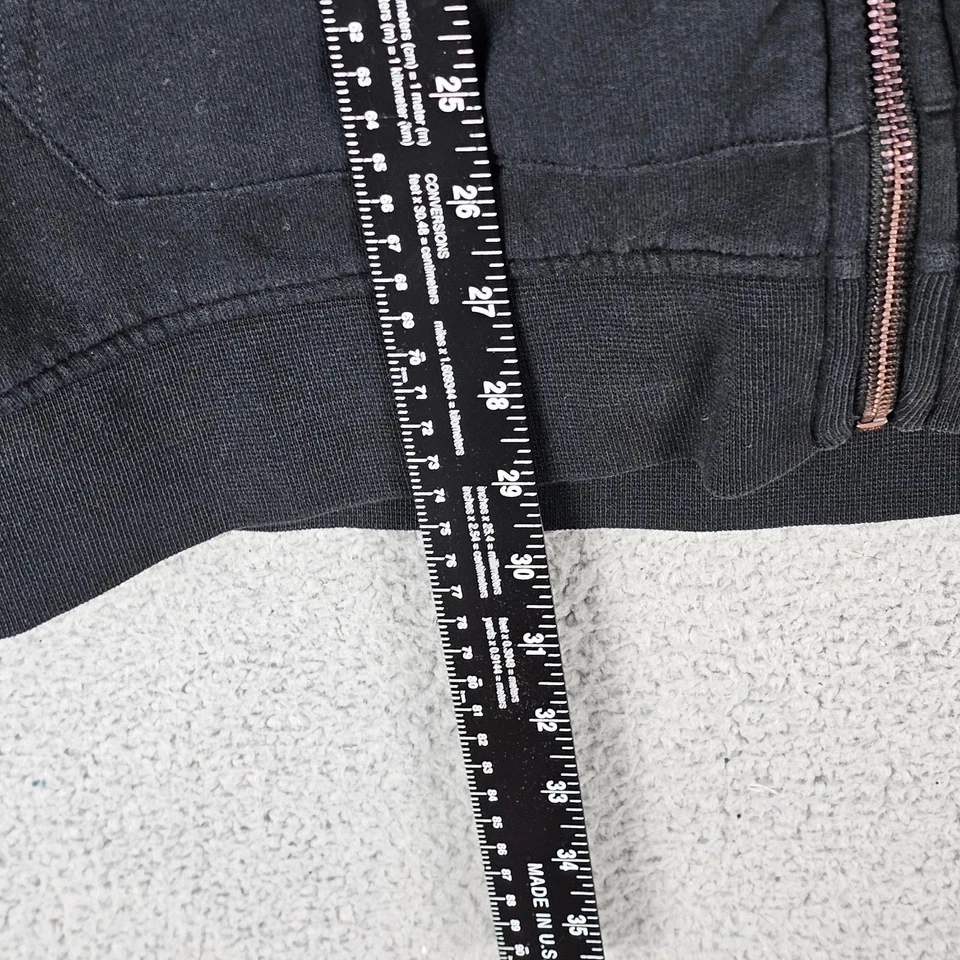 Sudadera con Capucha Smith+Rogue Polar Para Hombre Grande Negra Parche Sólido Logo Bolsillos Cremallera Completa Foto 4 de 4