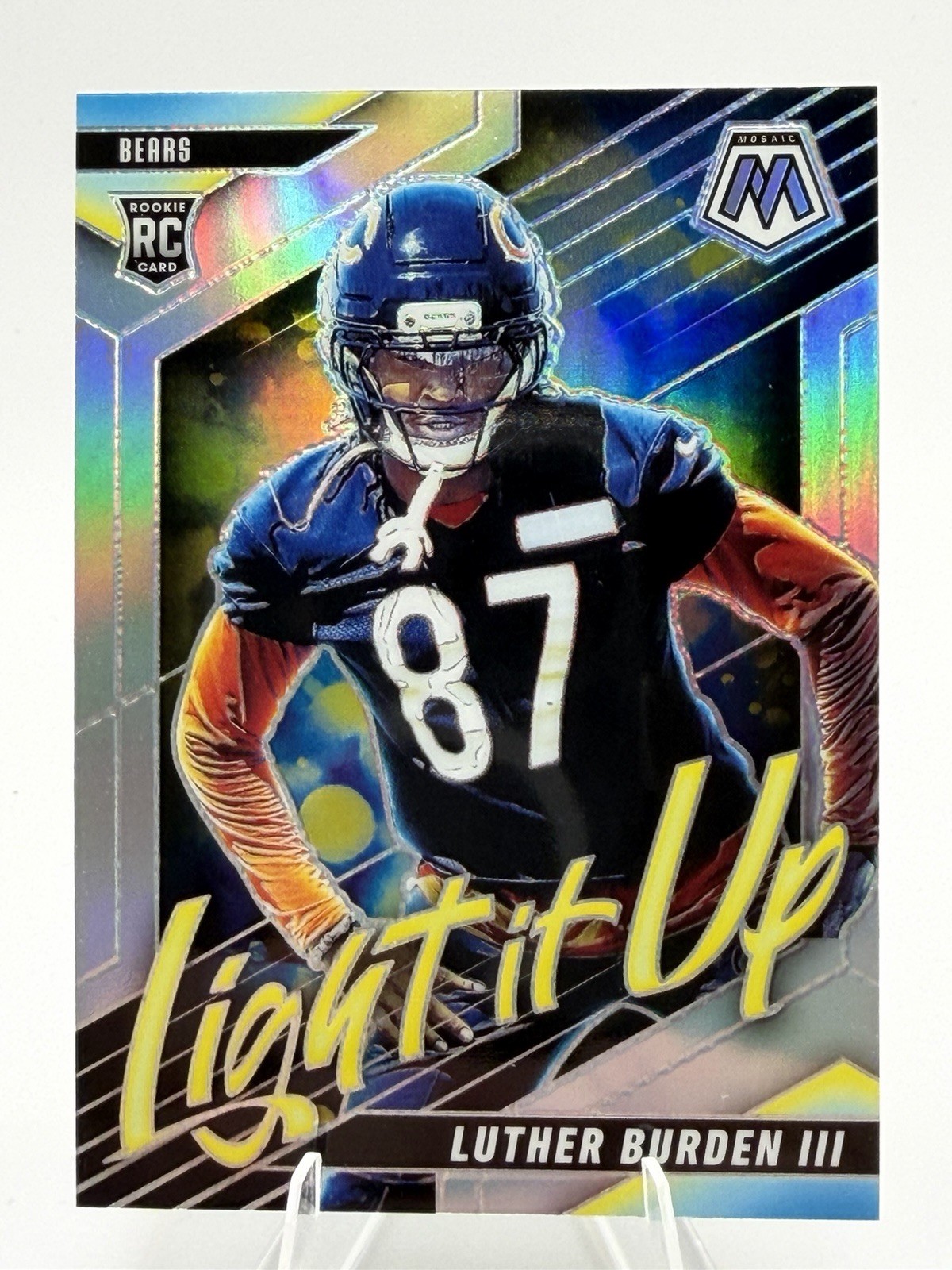 2025 Mosaic Luther Burden III Light it Up RC Silver Prizm #23 Bears