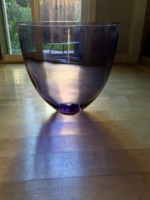 Signed Orrefors Lena Bergström Art Glass Vase 2005 Limited Numbered Purple