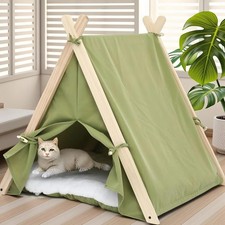 Dog Teepee Tent Bed Indoor,Pet Teepee House for Small Dogs  Cats,Thick Washa...