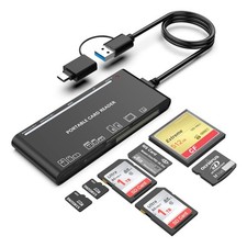USB C USB3.0 Multi Card Reader for SD, CF, Micro SD, XD, MS Cards - 7 in 1 Ad...