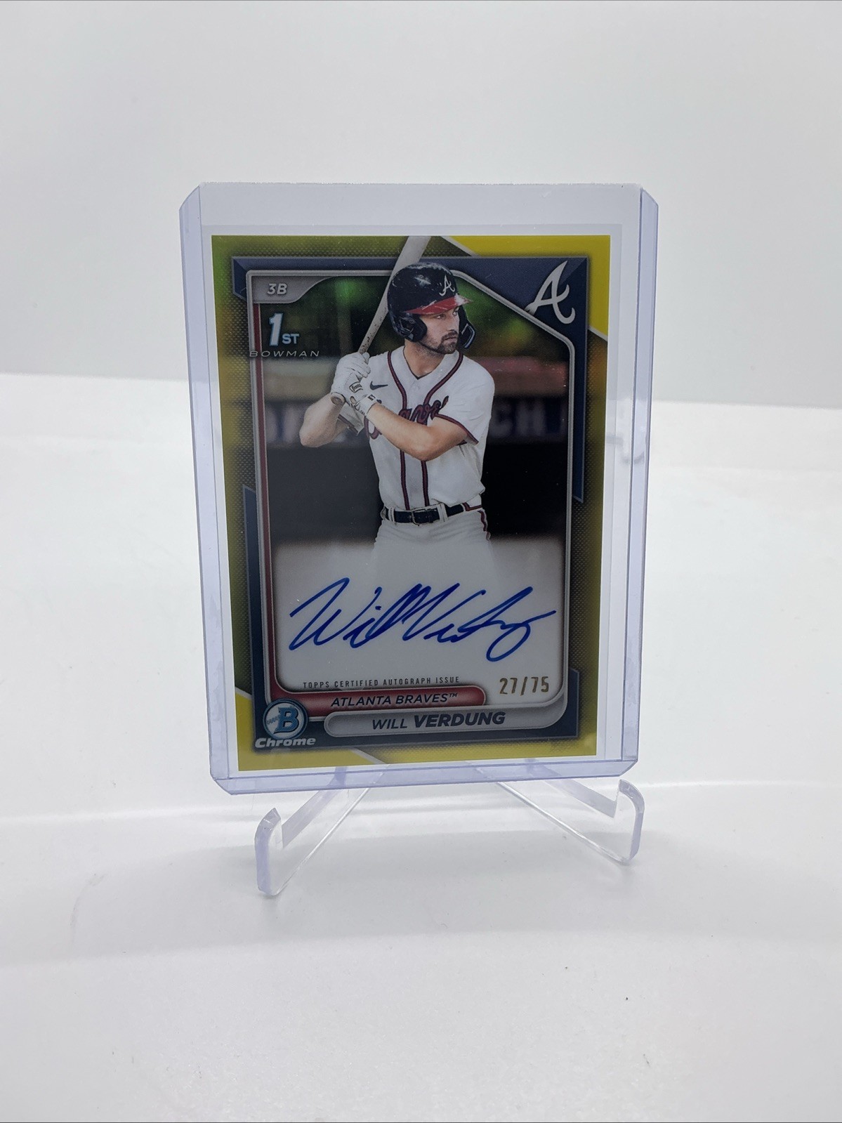 2024 Bowman Chrome Prospect Autographs Will Verdung #CPA-WV Yellow Refractor /75