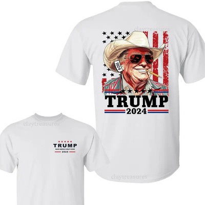 Western Trump Cowboy You Missed Flag T-Shirt, Make American Great Again