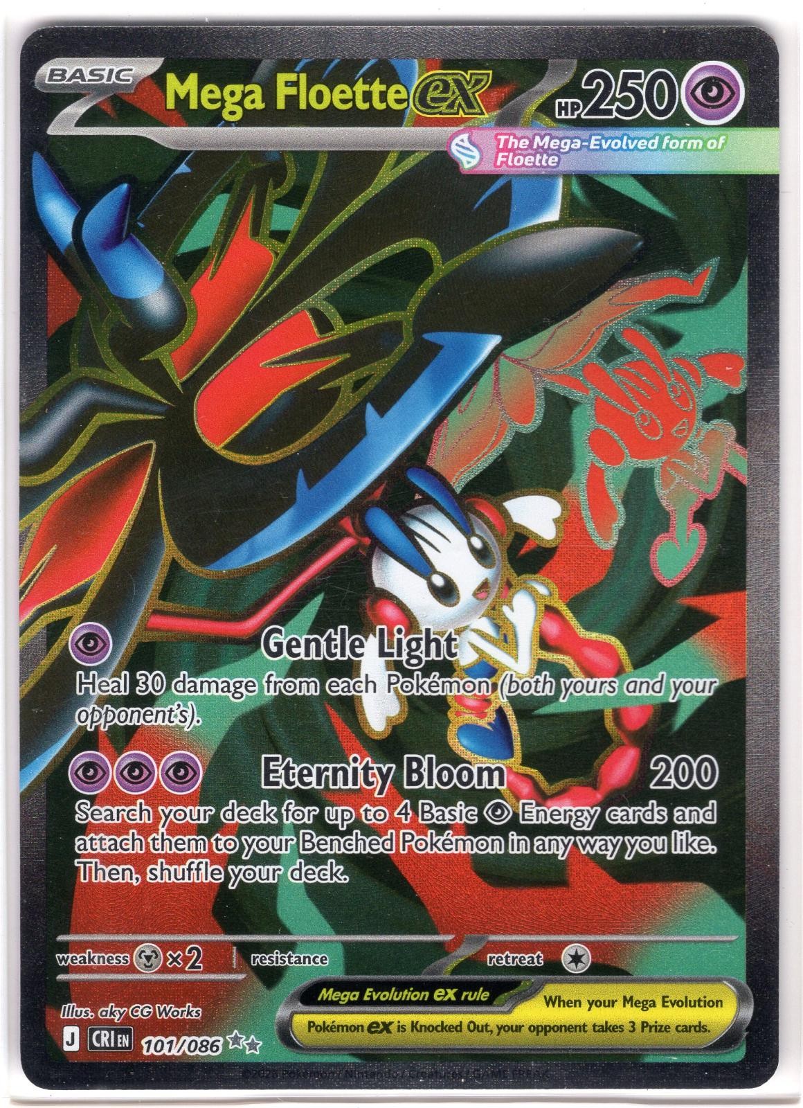 Mega Floette ex 101/086 Ultra Rare Chaos Rising Pokemon Holo Near Mint