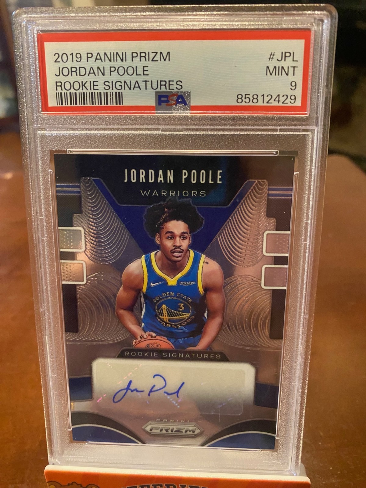 2019 PANINI PRIZM JORDAN POOLE #JPL ROOKIE SIGNATURES PSA MINT 9