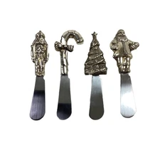 Christmas Butter Cheese Knife Spreader Set Stainless Charcuterie