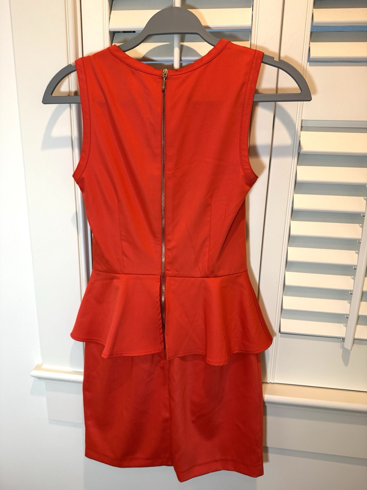 H&M Women’s 4 Peplum Dress Pencil Skirt  Orange Red NWT thumbnail 4