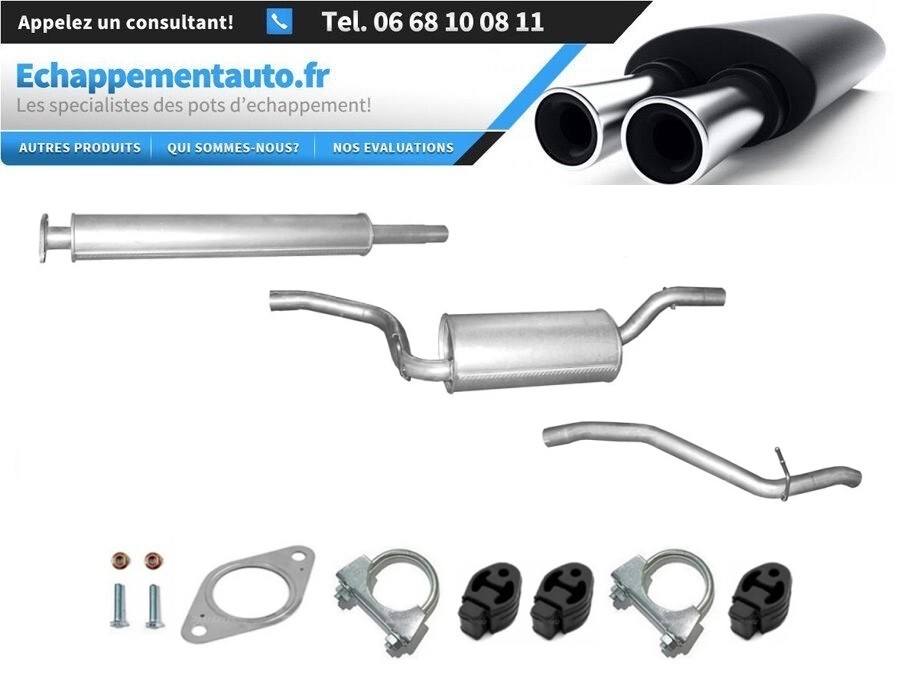 Échappement Ford Focus MK2 en acier renforcé avec fixations pour moteurs 1.6 à 2.0