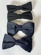 Vintage Clip On Bow Tie Lot of 4 Black Navy Formal Royal Rust Resistant Ormond