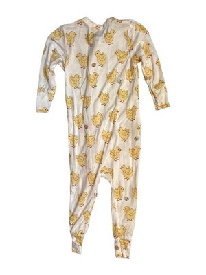 Pink Chicken Bamboo Easter Chick Print Zip Up Baby Sleeper Size 6-12 Months Snug