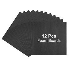 12Pcs Foam Boards, 300 x 300 x 3/16" 5mm Thick Foam Core Board, Black