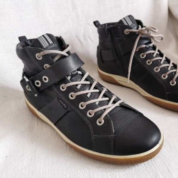 Women Ecco Boots Black Leather 38.5 #3PVP