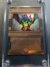 MTG Thoughtseize Amonkhet Invocations Foil Card - Unplayed In Screwdown Holder