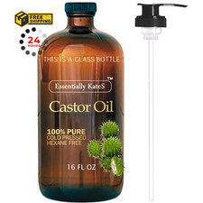 Essentially KateS Castor Oil 16 Fl Oz Glass Bottle - 16 Pack of 1 