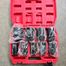 Casoman 1-inch Drive Spindle Axle Nut Impact Socket 9pcs 1 Inch - 2 Inch