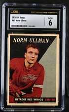 1958-59 Topps #65 Norm Ullman Detroit Red Wings - CSG 6 Ex/NM 