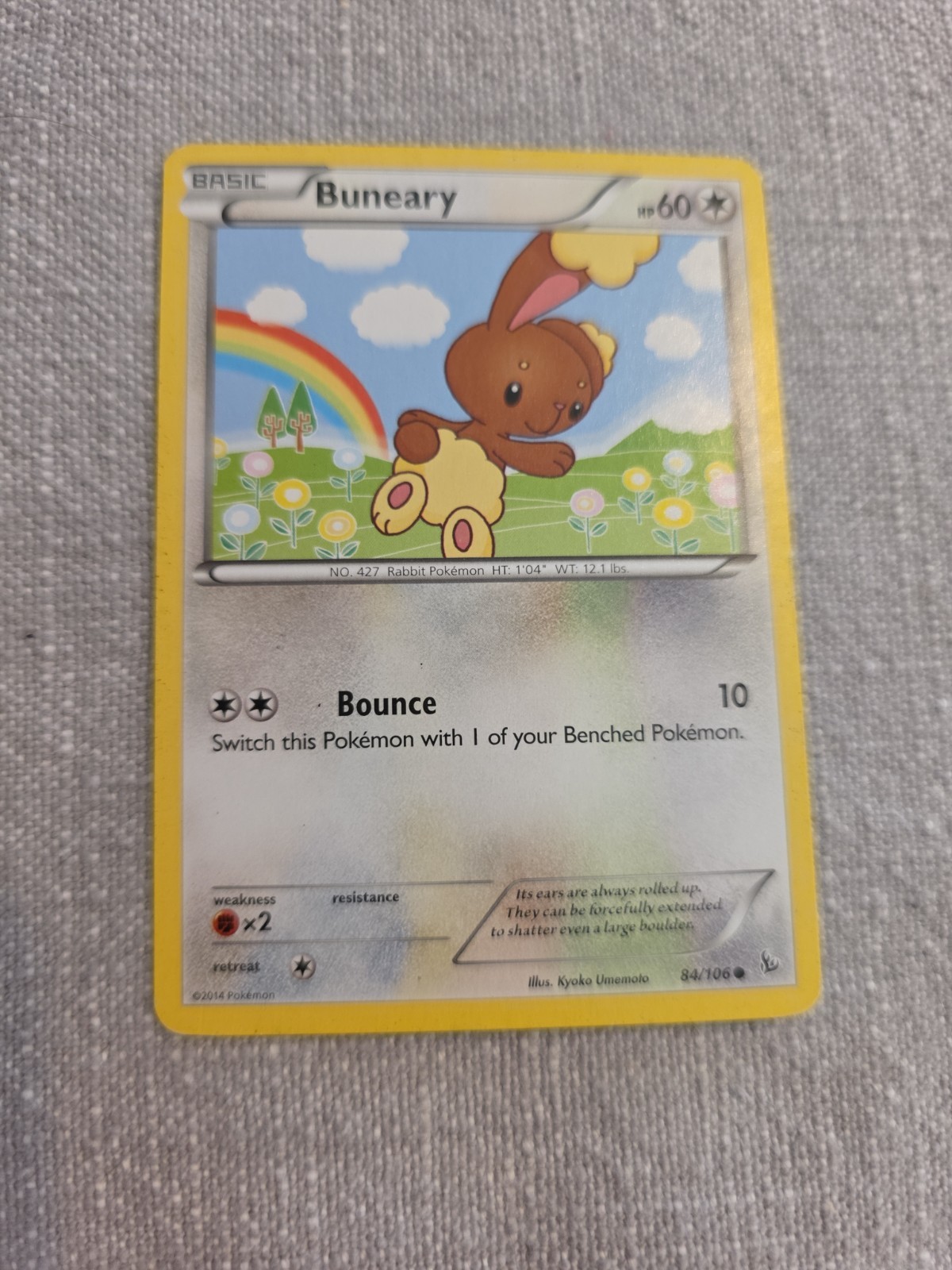 Pokemon TCG Card 2014 XY Flashfire - Buneary 84/106