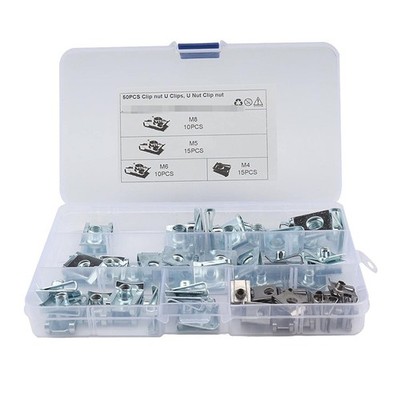 Spring Nuts U Nuts Fasteners Assorted Kit 50PCS M4 M5 M6 M8 Spire Clips
