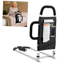 Bed Rails for Elderly Adults - Bed Assist Rail with 2 Non-Slip Grab Bars 