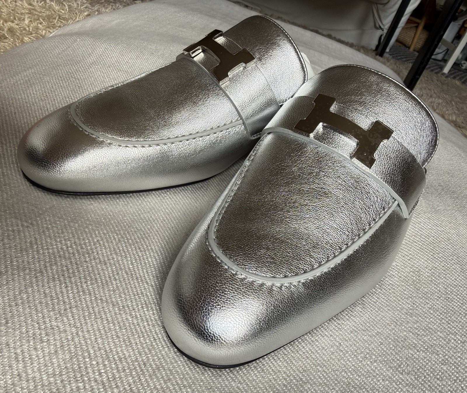 50percent OFF Hermés Mules Femme Trocadero Chevre Metallis Sandals UK5 EU38 RRP £790 image 4