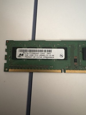 Micron 2GB DDR3 RAM 1333MHz PC3-10600 1Rx8 Desktop DIMM