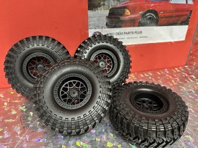 RC4WD 6LUG1.9クロームホイール、axial純正トレパドールタイヤ 4x Axial Maxxis Trepador 1/10 1.9” 12mm Hex Crawler Tires Wheels
