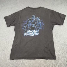 Vintage Yu Yu Hakusho Shirt Mens XL Black Anime Graphic ODM Faded Blue Flames