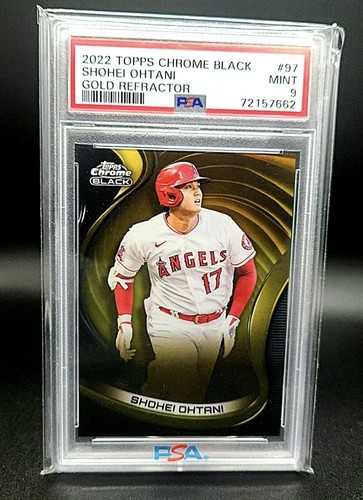 Shohei Ohtani 1/1 Topps Chrome 2022 Gold Refractor Jersey Match # 17/50 PSA 9