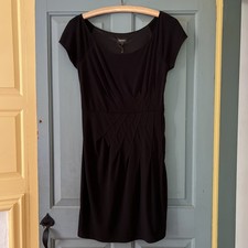 Laundry By Shelli Segal Little Black Dress Scoop Neck Short Sleeve Side Zip Sz 6