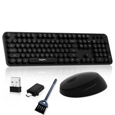 Wireless Keyboard and Mouse, COOFUN Cute Colorful 104 Keys Full Size Typewrit...