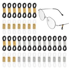 100 Pack Eyeglass Chain Connector for Sunglasses, White Gold Long Metal Spring