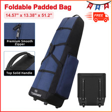 Padded Golf Club Travel Bag with Wheels, Golf Luggage Case Cover for Travel