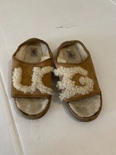 UGG Slippers Brown And White Open Toe Women s Size 8