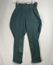 VINTAGE 30s 40s Jodhpurs Pants Trousers Womens 26x27 Green Whipcord Buckle