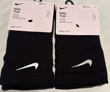 2 Pair Nike Trail Dri-FIT Wool Blend Crew Socks HF0854-010 Black Sz Large 24