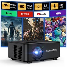 Projector with WIFI and Bluetooth, Native 1080P Bluetooth Projector, Full HD ...