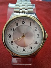 Minimalist Quartz Wrist Watch   Silver Sunburst Dial   Stretch Expansion Band  