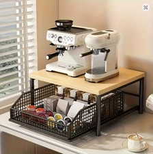 Space-Saving Kitchen Countertop Organizer Made of Sturdy Hardwood with Drawer...