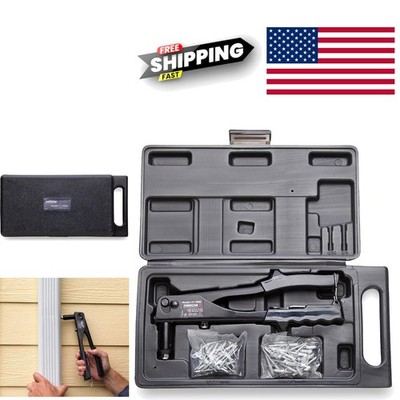 Rivet Gun Set with Storage Case and Interchangeable Nose Pieces for DIY Projects
