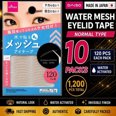 10 Packs DAISO Water Mesh Double Eyelid Tape Normal 120pcs Makeup Japan