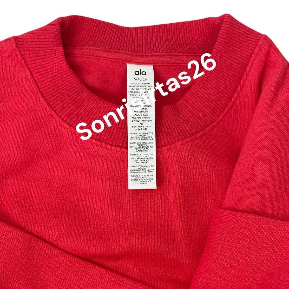 Alo Yoga Cropped Accolade Crew Neck Pullover Sweatshirt - Candy