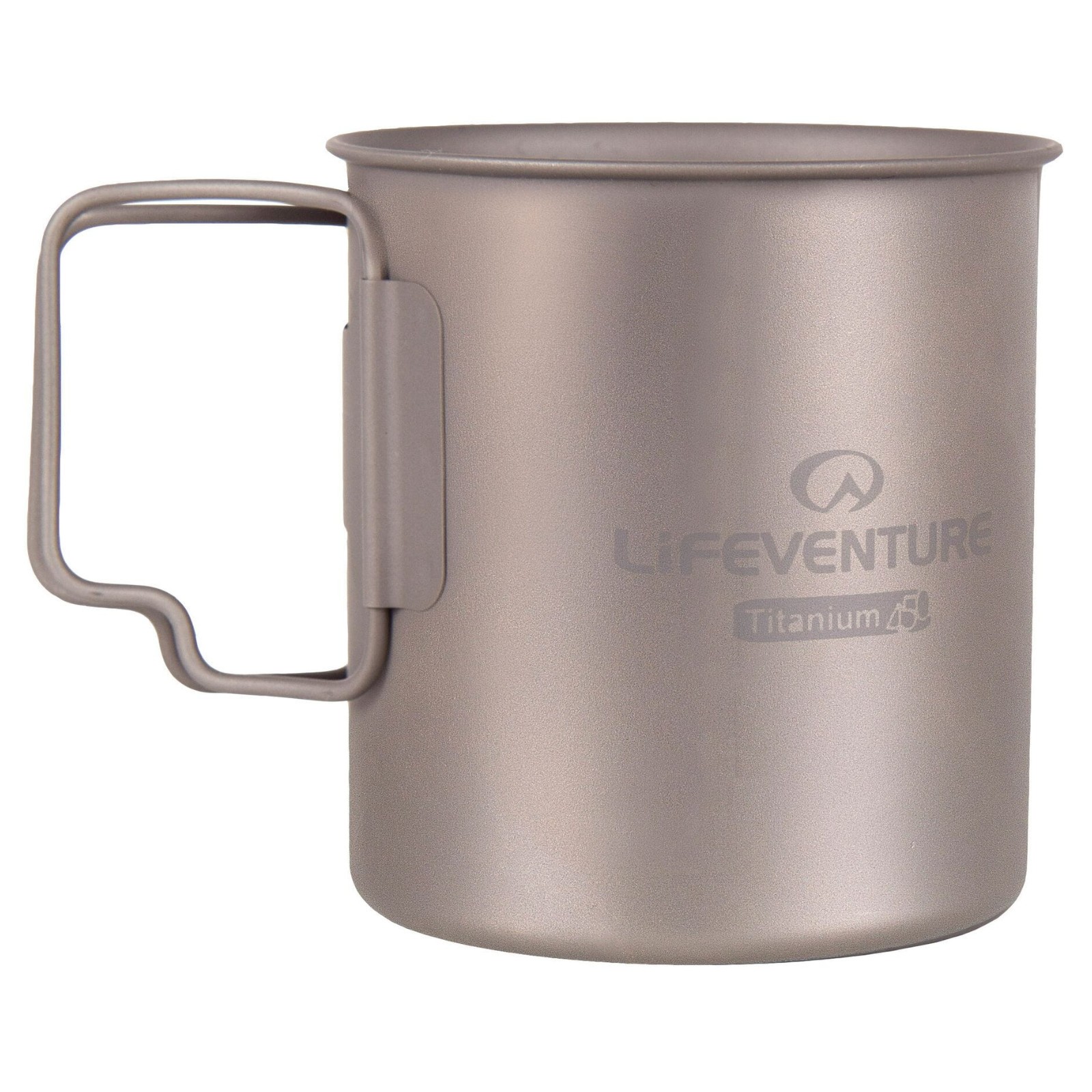 Lifeventure Titanium Travel Mug 450ml Ultralight Camping Cup with Folding Handle