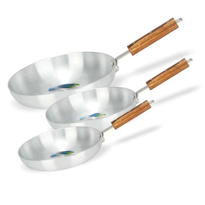 Aluminium Bratpfanne mit Holzgriff 24, 26, 28 cm robust Gastronomie zum Mitnehmen
