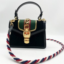 GUCCI Handbag Sylvie GG Suede Leather Shoulder bag Sherry line 470270 bag Auth