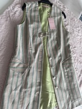 chaleco de rayas gris con verde Talla 36