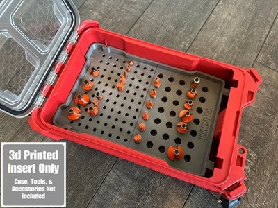 TOOLCRAFT3D Router Bit Organizer Insert for Milwaukee Packout (Insert Only)