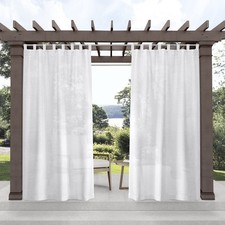Exclusive Home Miami Semi-Sheer Indoor/Outdoor Hook-And-Loop Tab Top Curtain