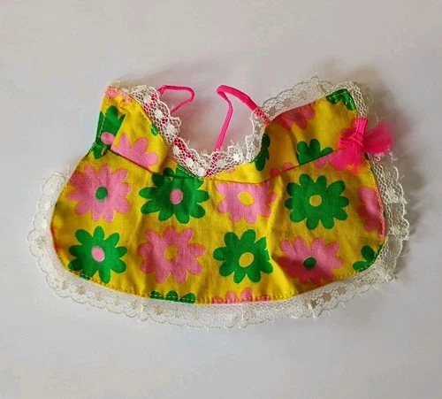 Vintage 1970 Mattel Short Flip Francie Doll Yellow Floral Swimsuit Top Shirt